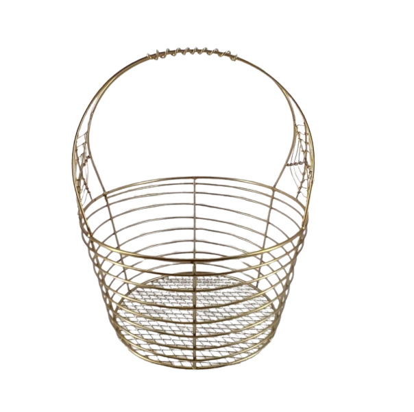 Round Wire Iron Basket Dead Matt Black Finished Clothes Bin Table Top Food Storage Customized Bulk Hand Crafted