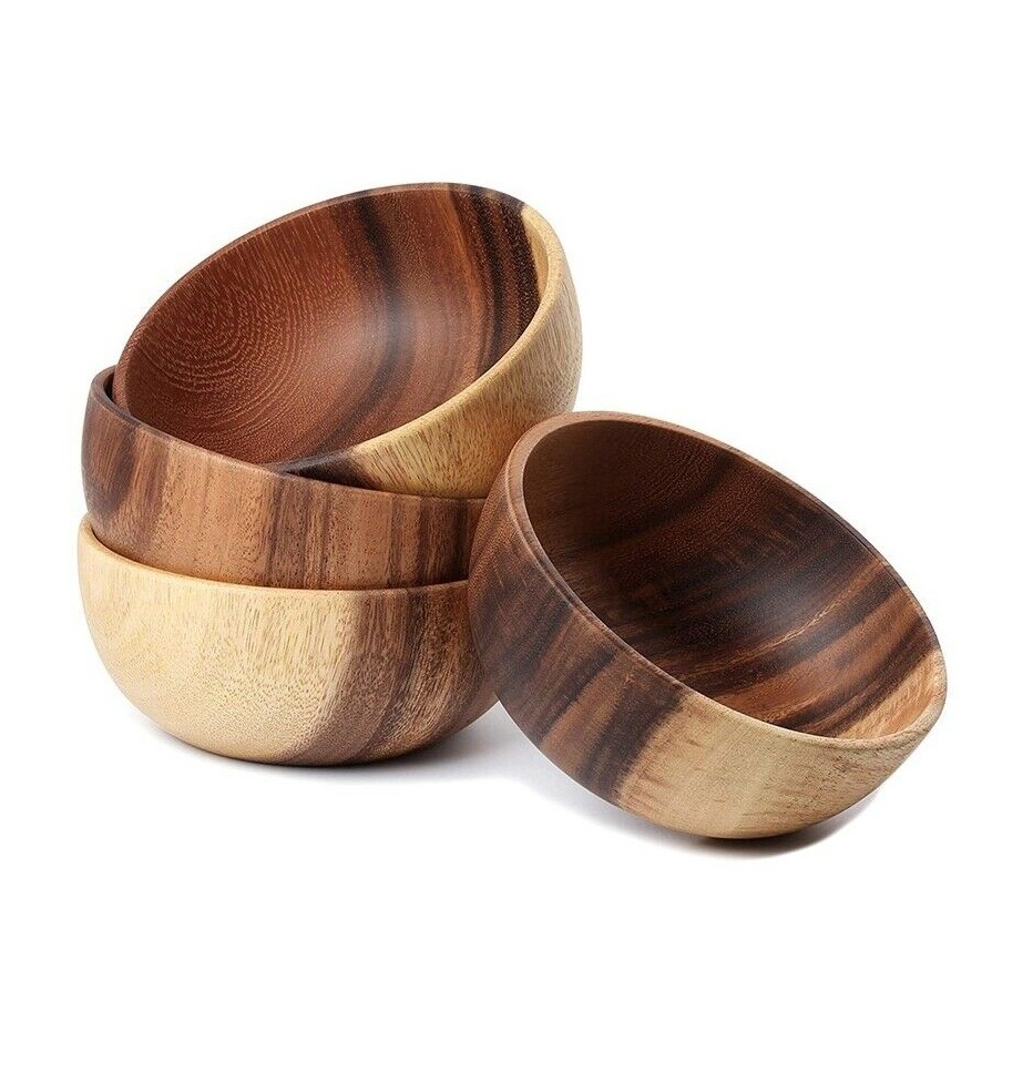 Greatest Quality Brown Color Bamboo Wood Food Serving Bowl Handmade Tableware Mixing Bowl Best Selling Kitchenware