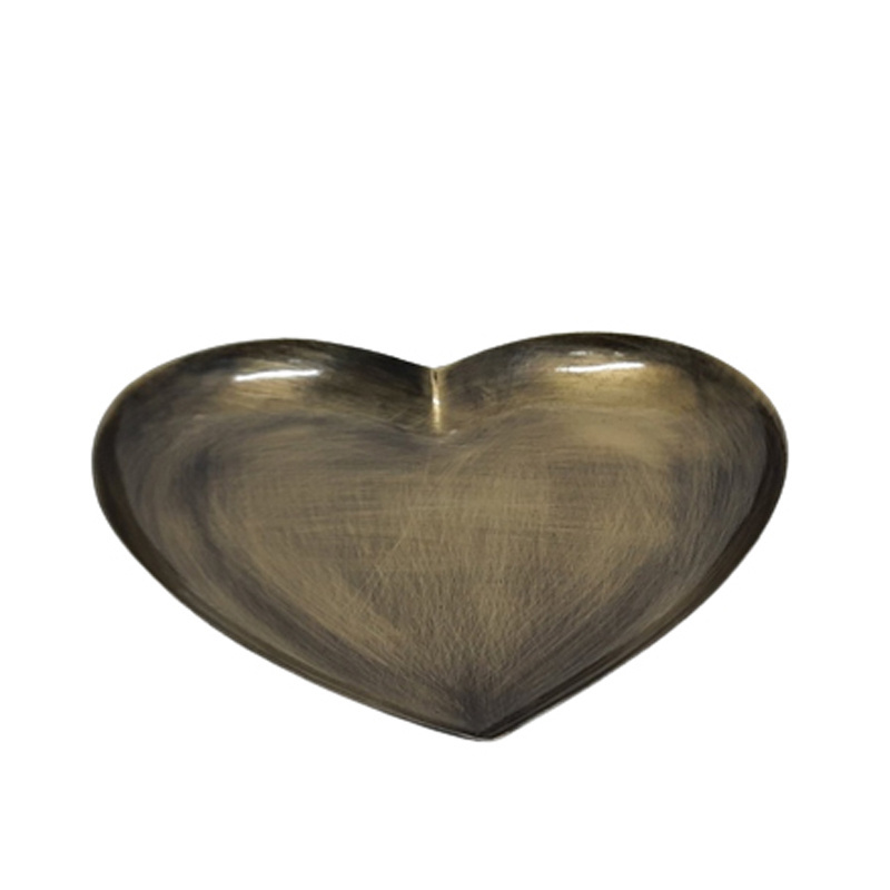 Iron Heart Decorative Tray Brass Antique Plating Decorative Accents And Serving Tray For Home Decor