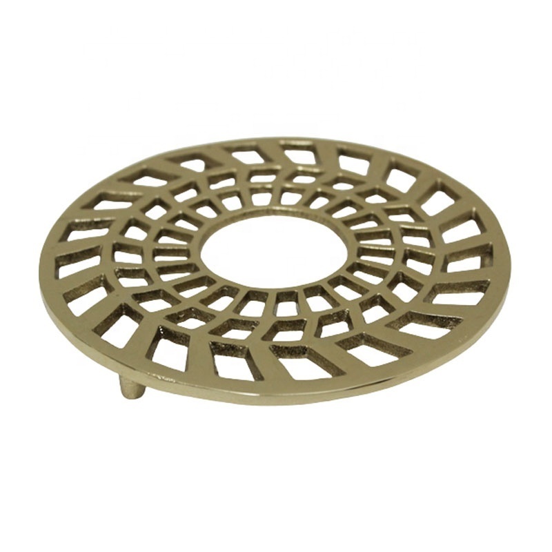 Table Decoration Aluminum Round Trivet With 3 Legs Brass EPL Gold Colour Classic Style Pedestal And Stand For Kitchen And Table