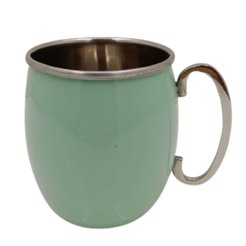 High Quality Brass And Stainless Steel Mug in Matt Green Powder Coated Antique Brass Mug in bulk .