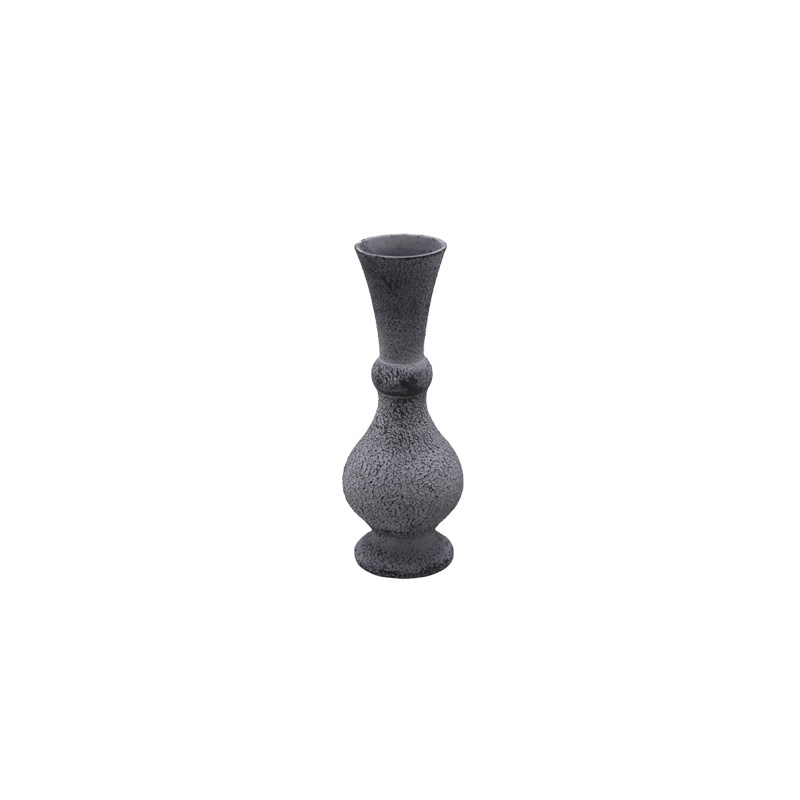 Aluminum Flower Vase 3 D Grey Stone Flower Pot For Tabletop & Living Room Decoration Handmade in bulk