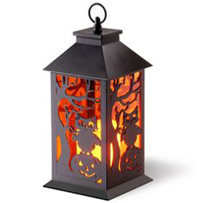 Innovative Metal Lantern Glass European Halloween Centre Piece Lamp Lighting Decoration Spooky Party Supply Decoration