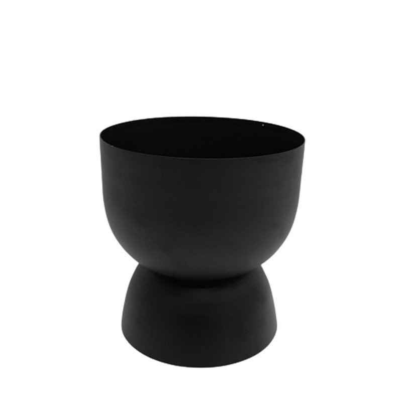 Matt Black Finished Iron Flower Vase Pot Medium Size Garden vases For Flower Outdoor Home & Table Top Decoration