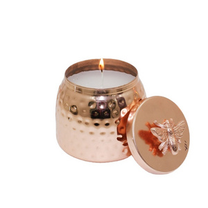 Candle Jar Iron Honey Bee Style Candle Votive With Wax lid Brass Wax pot Votive Reed vessels Luxurious Iron box Aluminum copper