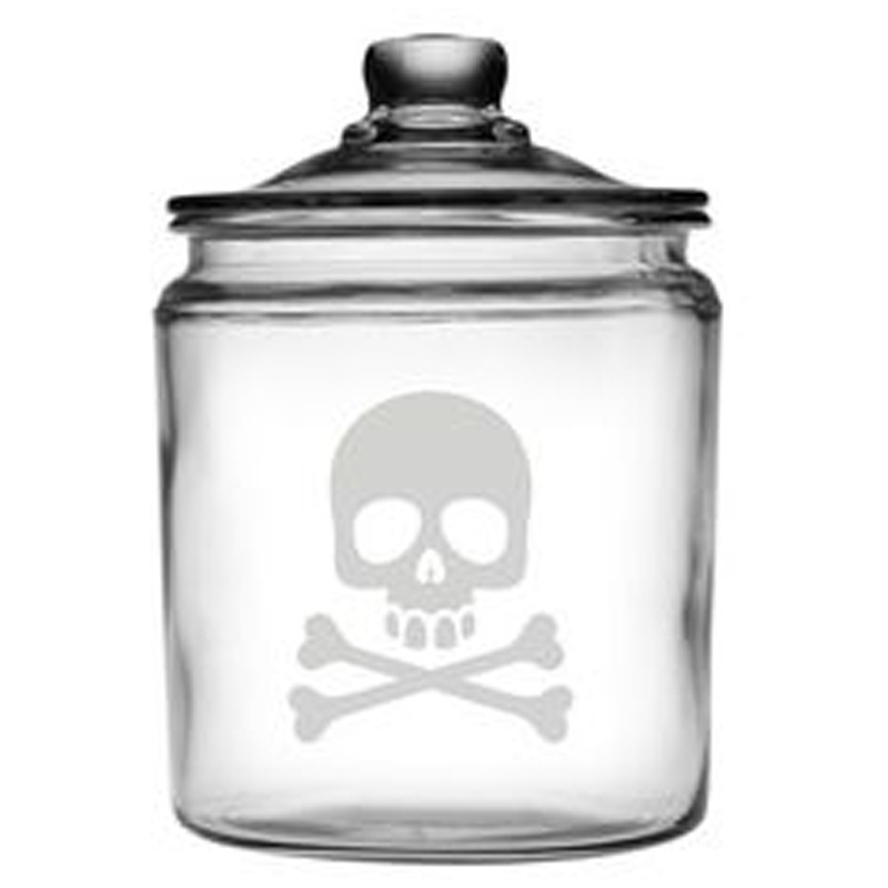 Premium Danger Sign on Jars Light Brown Skulls Face Bones Sticker Enamel Kitchen Utensils Accessories Bulk Halloween Artisans