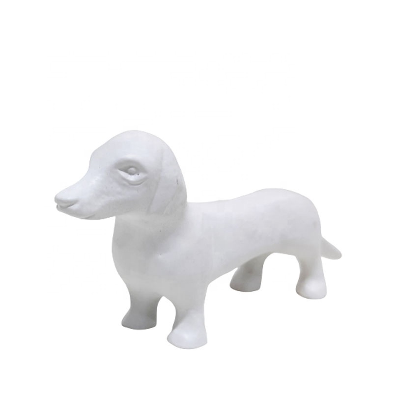 Aluminum Metal Decorative Dog Figurine White Colour Modern Style Decorative Sculptures Customized In Bulk