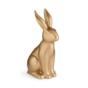 Decorative Bunny Sculpture with Gold Colour Metal for Showpiece Gift Easterr Festive Party Table Decorations Bunny Top Trending