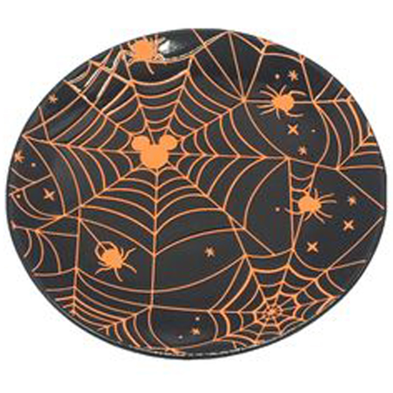 Luxurious Round Shaped Metal Wall Plate Black Happy Halloween Spooky Design Graveyard Bats Sticker Shelves Hand Crafted