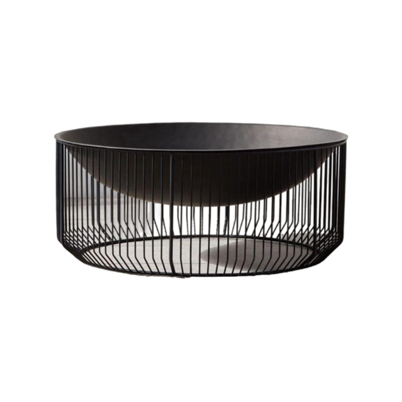 The Fire Pit Round Matte Black Metal Fire Pit Frame Usage for Garden Designed to Contain Burning Logs to Warm Cool Summer Nights