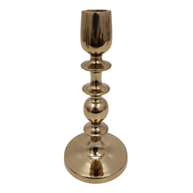 Wholesale Bulk Copper Coated Home Decorative Luxury Candle Holder Pillar F355 Copper EPL Finishing  Candle Stand