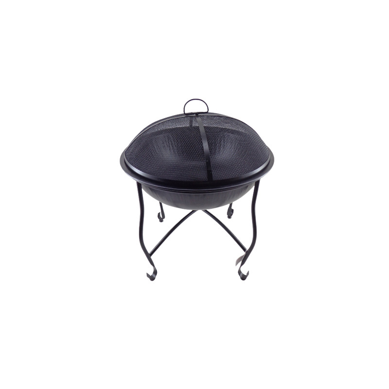 High Quality Iron Fire Pit Matt Black Powder Coated Outdoor Backyard Fire Pit Customized In Bulk