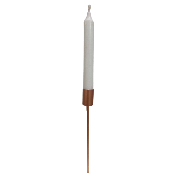 Classic Designed Iron /Wax Candle W/Stick Holder Copper Colour Small Size Candle Stick Holder And Candle Stand For Wedding