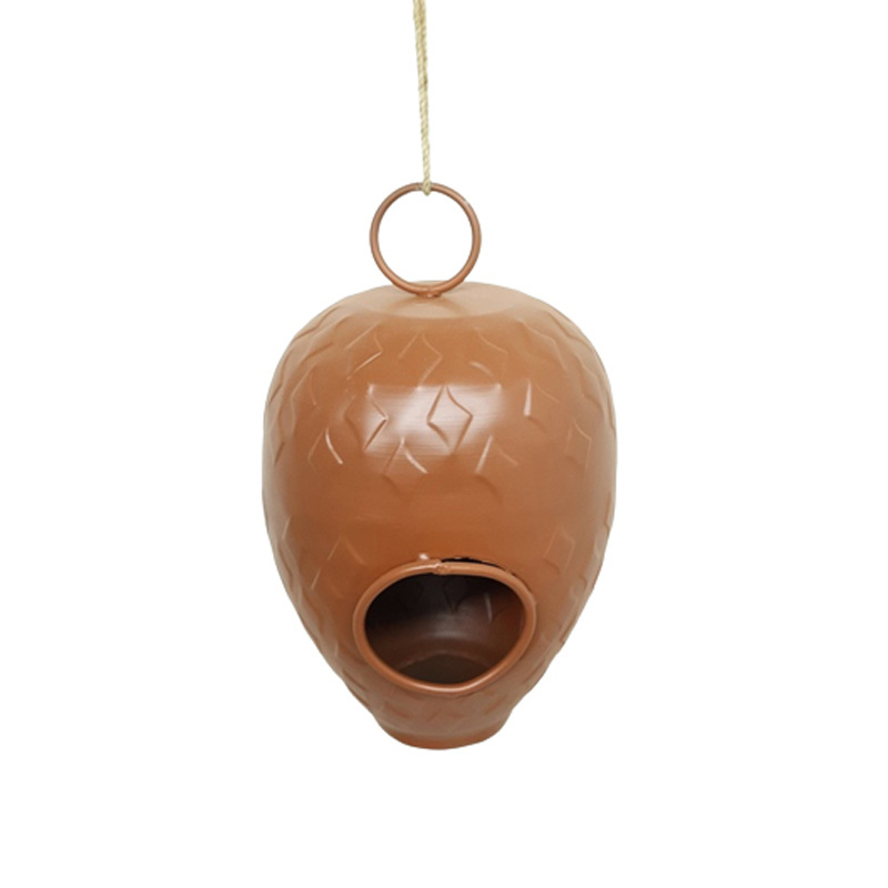 Best Selling Product Iron Hanging Bird House Rustic Wood Colour Modern Design Bird Cage and Houses For Pet Supplies In Bulk