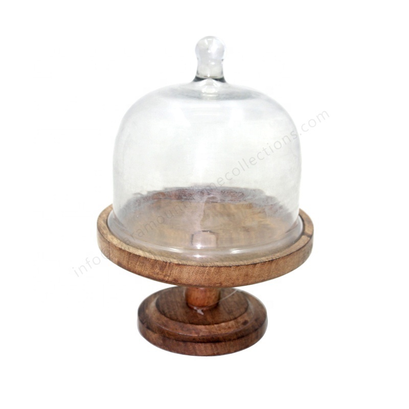 Wholesale Bulk Clear glass cake stand And Dome Modern Style Cup Cake Display Stand Handmade Customized