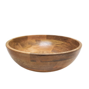 Set of 3 Mango Wood Round Bowl Natural Colour Large Size Salad Bowl For Kitchen & Wedding Decoration Customized