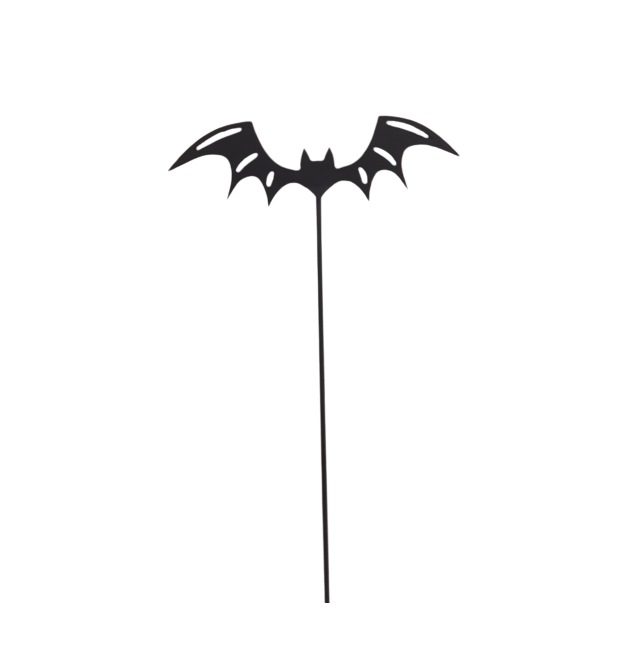 New Design Garden Stick W/Bat Halloween Decorative Iron matt Black PC Home Decoration Customized Handmade Wholesale in bulk