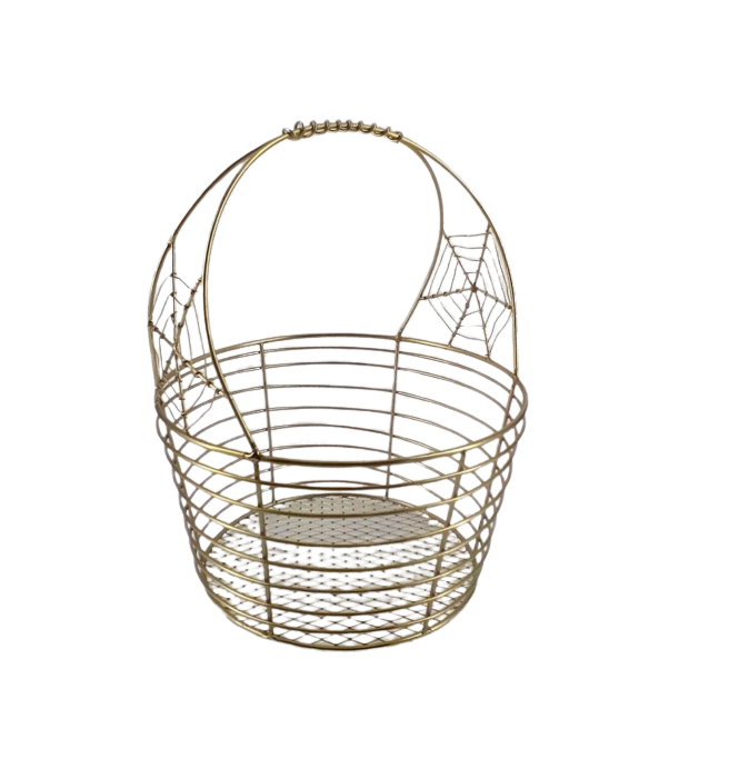 Round Wire Iron Basket Dead Matt Black Finished Clothes Bin Table Top Food Storage Customized Bulk Hand Crafted