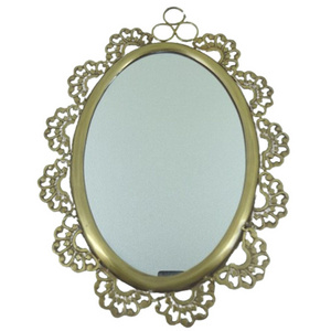 Oval Shape Mirror Wall Brass Antique Plating Christmas Gifting House Interior Renovation Wall Frames Wall Decorative Mirror