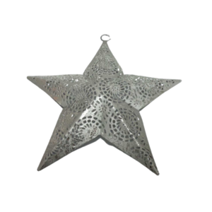 Wrought Iron Metal Hanging Star Silver Foil Wall Hanging Star Christmas Decoration Customized Handmade in bulk