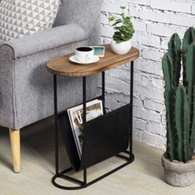 Stylish Wood & Metal Ladder C Shape Bedside End Tables Night Stand Bar Stool Bedroom Living Room Home Ottomans Bulk Handicrafts