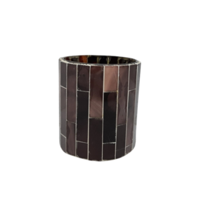 Handmade In Bulk Glass Votive Holder Brown Mirror Mosaic Candle Stand For Hotel & Living Room Decoration Handmade