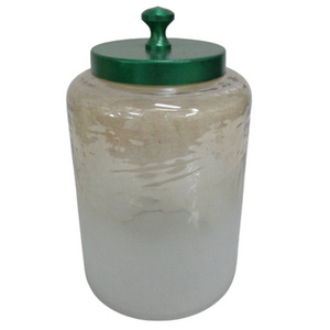 Clear Glass Jar With Metal Lid Green Transparent PC Spices Jar For Table Top Uses Handmade in Bulk