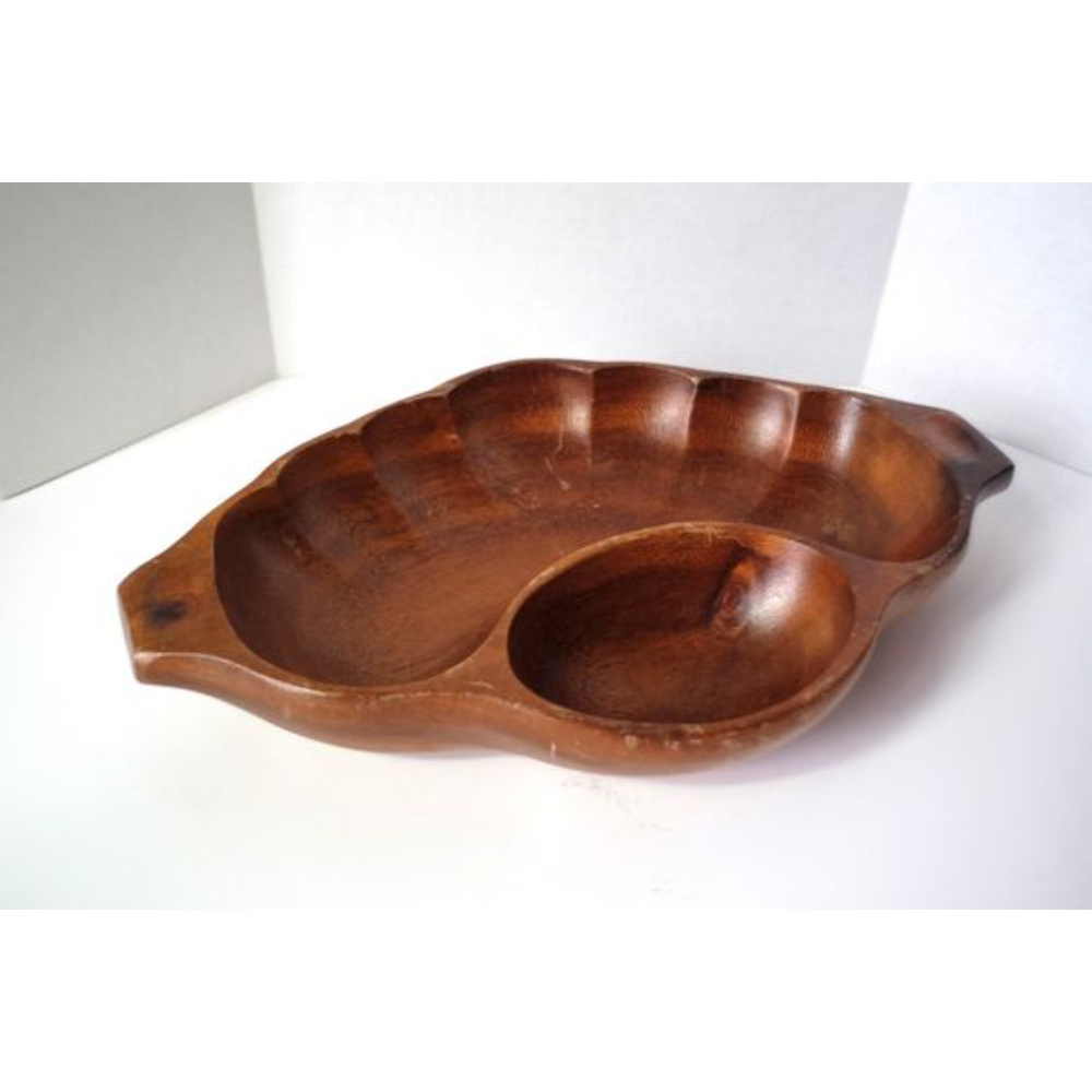 Solid Wood Table Top Dry Fruit Serverware Platter and Tray Handmade Best Quality Tableware Food Dry Fruit Serving Plate