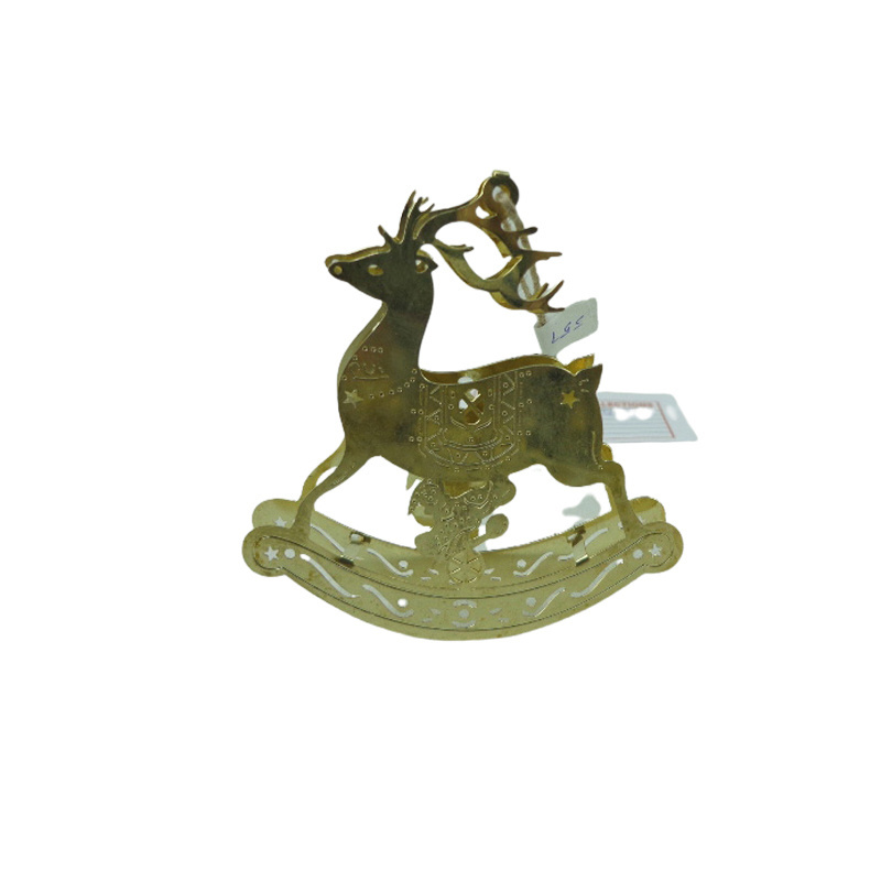 New Arrival Metal Hanging Reindeer Ornament Gold Plating Iron Wall Hanging For Christmas & Tabletop Decoration