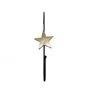 Aluminum & Iron Hanger With Star  Gold And Black Colour Stocking Holder For Christmas Decoration