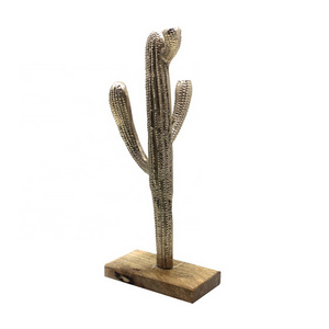 Table Top Decoration Rough Brass Aluminium Cactus Decorative Metal Ornament For Home Decor Handmade Customized