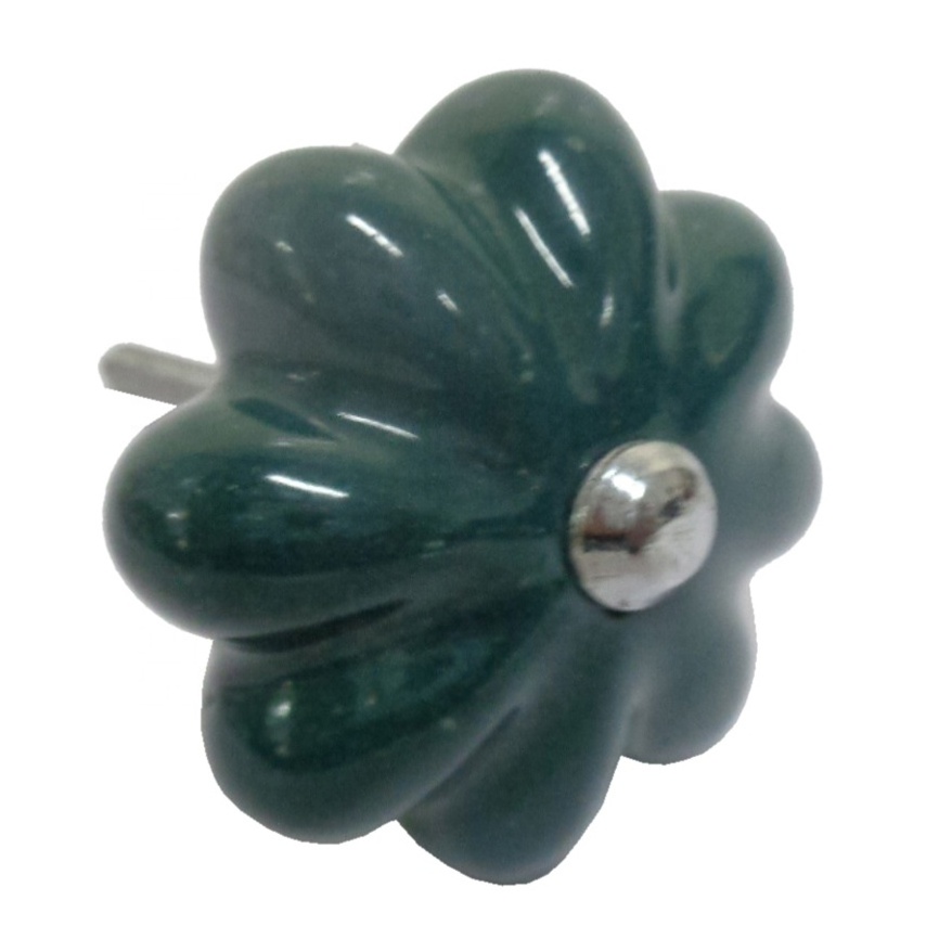 Wholesale Bulk Best Quality Modern Design Green Colored Ceramic Cabinet Knobs Luxury For Drawers Cabinet Dresser Cupboard