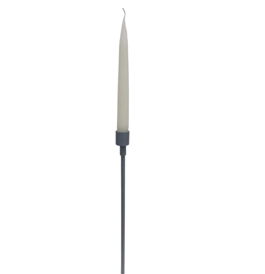 Fancy Designed Iron /Wax Candle W/Stick Holder Gray Colour Small Size Candle Stick Holder And Candle Stand For Wedding