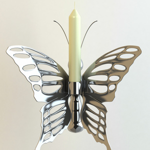 Top Selling Decorative Butterfly Shape Silver Color Iron Metal Candle Holder Handmade Decorative