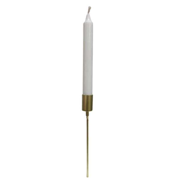 Classic Designed Iron /Wax Candle W/Stick Holder Copper Colour Small Size Candle Stick Holder And Candle Stand For Wedding