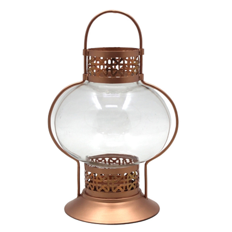 Wedding Decoration Glass Lantern With Jumbo Tea Light Gold Colour With Clear Glass Modern Style Candle Holders For Home Decor