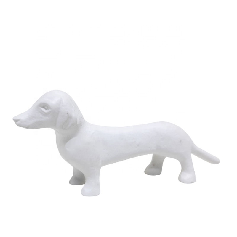 Aluminum Metal Decorative Dog Figurine White Colour Modern Style Decorative Sculptures Customized In Bulk