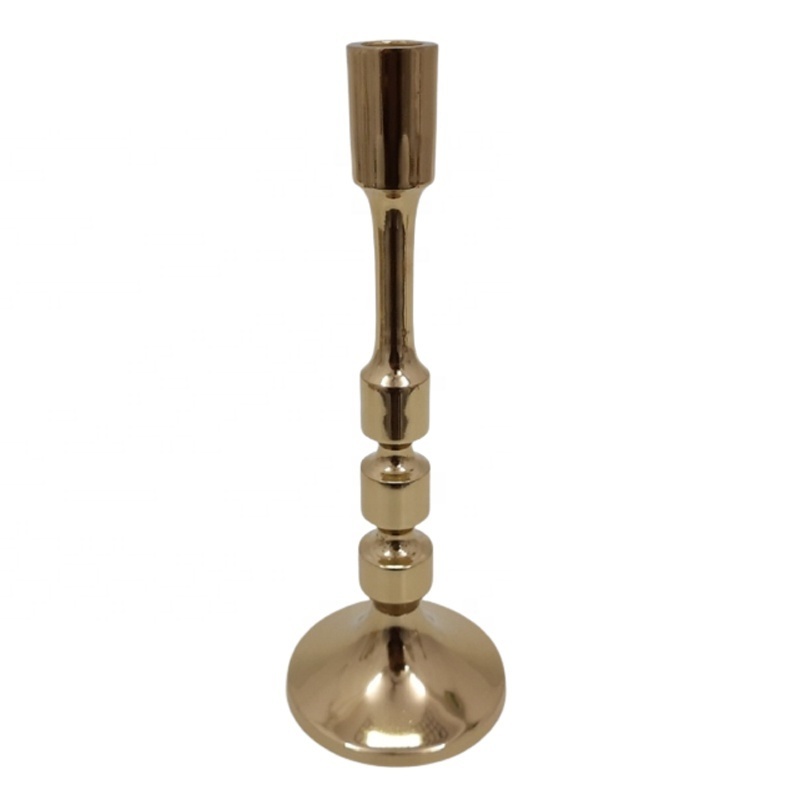 Wholesale Bulk Copper Coated Home Decorative Luxury Candle Holder Pillar F355 Copper EPL Finishing  Candle Stand