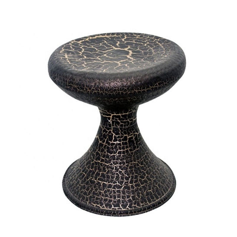 Round Metal Drum Stool Living Room Furniture Hammered Mushroom Design Shape Copper Antique Ottomans Customized Bulk Accessories