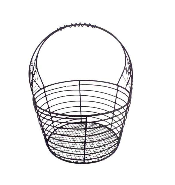 Round Wire Iron Basket Dead Matt Black Finished Clothes Bin Table Top Food Storage Customized Bulk Hand Crafted