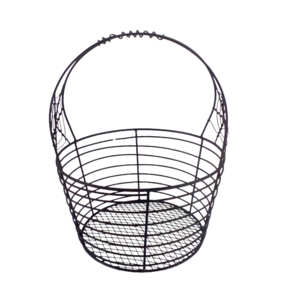 Round Wire Iron Basket Dead Matt Black Finished Clothes Bin Table Top Food Storage Customized Bulk Hand Crafted