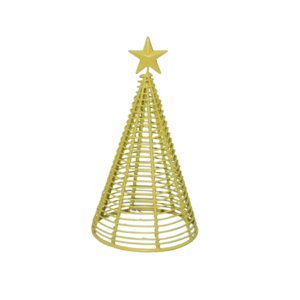 Wholesale Bulk Elegant Design Blazing Yellow PC  Iron Decorative X-Mas Tree For Christmas Party Decorations Handmade