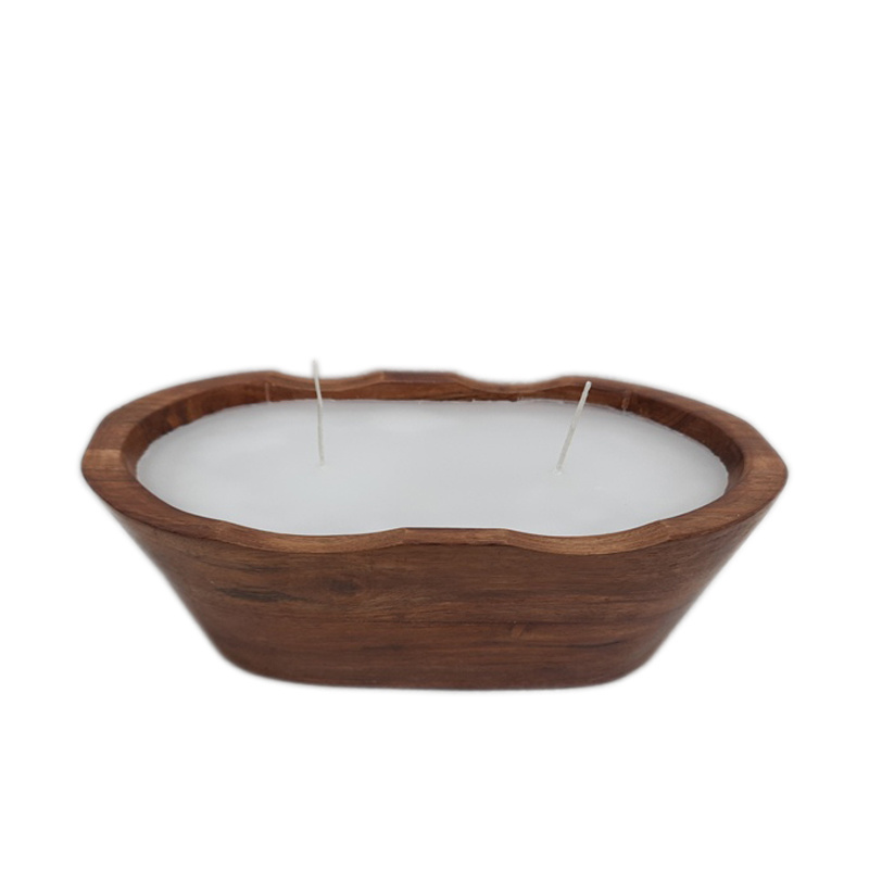 Acacia Wood Round Votive With Wax Natural Colour Modern Design Votive Candles & Home Fragrance For Wedding & Home Decoration