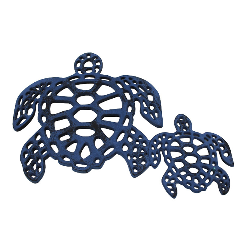 Set Of 2 Aluminum Wall Decorative Turtle Dark Blue Colour New Design Wall Paintings Canvas Art Decor For Living Room Decoration