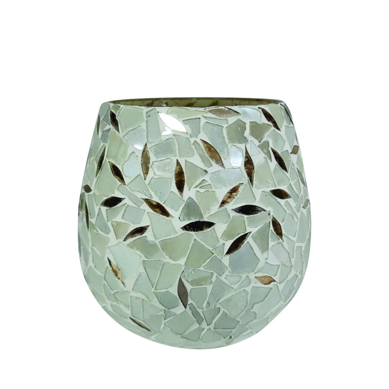 Glass Votive Multi Colour Mosaic Modern Style Crystal Candle Holder Candle Jar And Glass Candle Holder In Bulk Customization