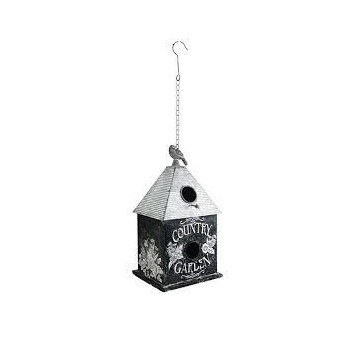 Handmade Metal House Galvanized Hanging Hut Bird House Decorative Garden Stakes Farmhouse Decoration Bird Home