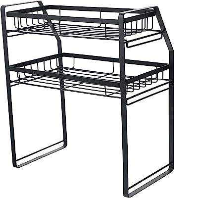 Silver Finishing Countertop Metal Free Standing Kitchen Cabinet Shelf Stackable Multi Tier Pantry Spice Bottle Rack at Low Price