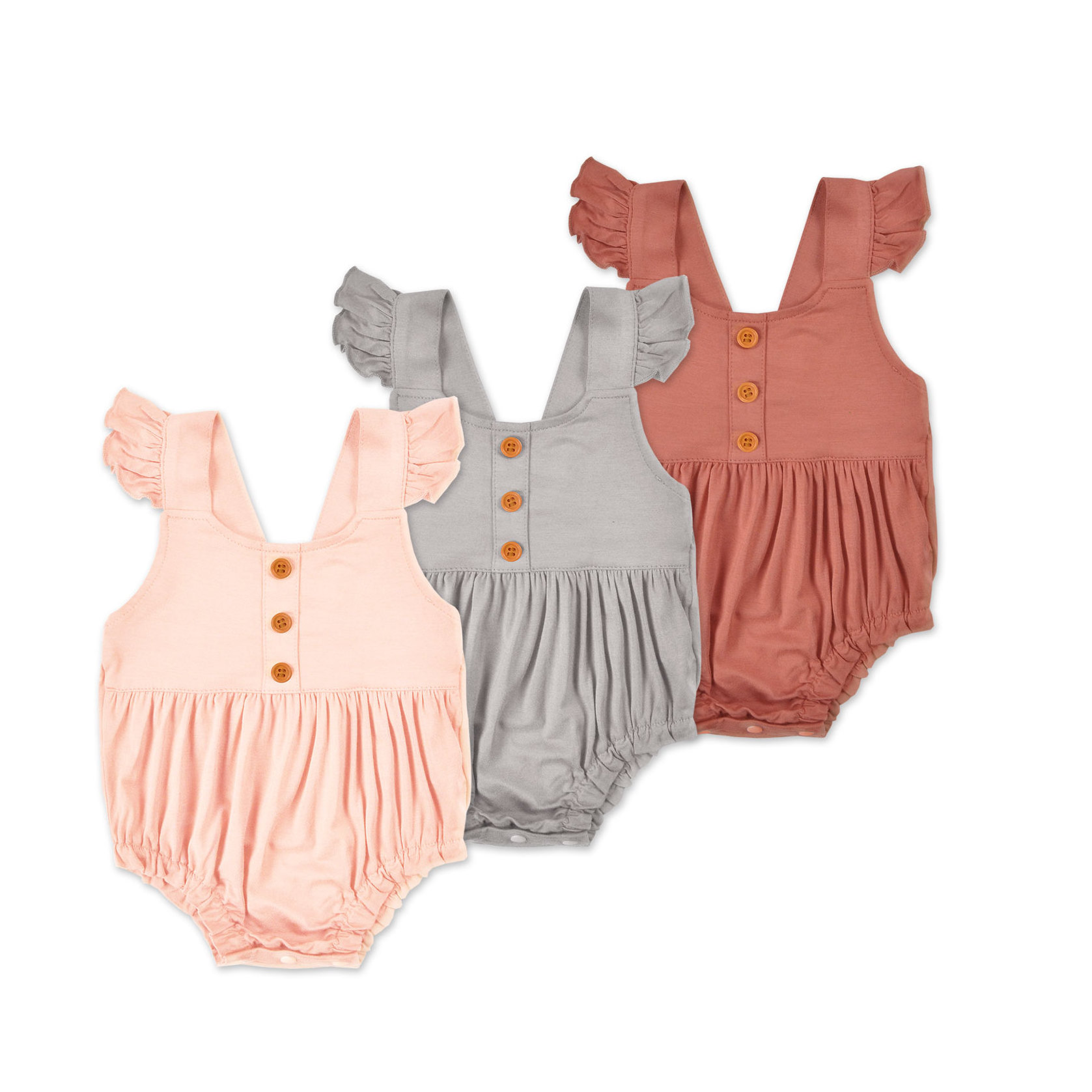 95% bamboo Lovely Romper Sleeveless Summer bamboo Ruffle Baby Girl's Bamboo Romper