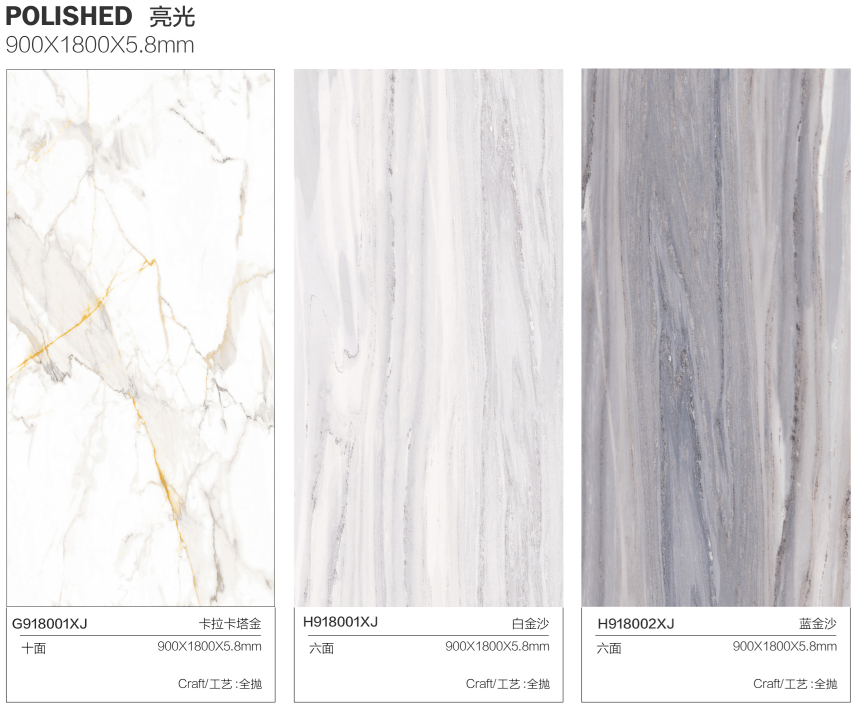 Foshan Hot Selling Porcelain Big Slab Marble Pattern Large Thin Tile Sintered Stone Sheet Wall Floor Decoration