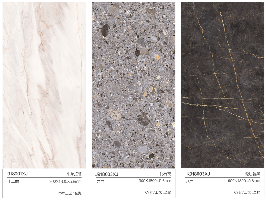 Foshan Hot Selling Porcelain Big Slab Marble Pattern Large Thin Tile Sintered Stone Sheet Wall Floor Decoration